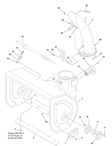 Auger Housing And Chute Group - 66, 71 And 81 Diagram and Parts List for 1695070-966D 2006 Briggs and Stratton Snow Blower